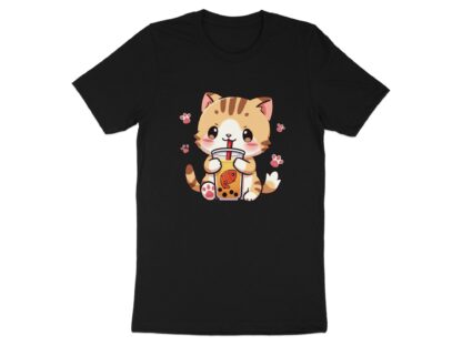 Cute Cat Drinking Bubble Tea T-Shirt, Kawaii Cat Graphic Tee, Adorable Kitty Boba Drink Shirt, Fun Cat Lover Gift, Animal Themed Top